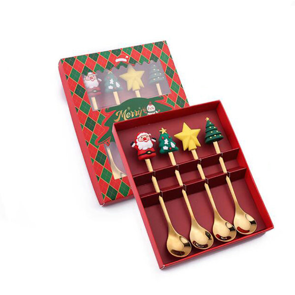 4-pack Jultema Julmotiv Sked och Gaffel Set Style 1