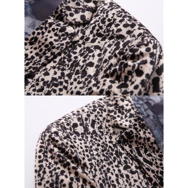 Tiger Leopard Print Klänning Blazer för män Black 48