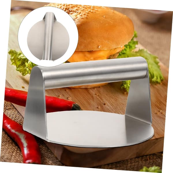 Heavy Duty Glatt Hamburgerpresse i Rustfritt Stål Round