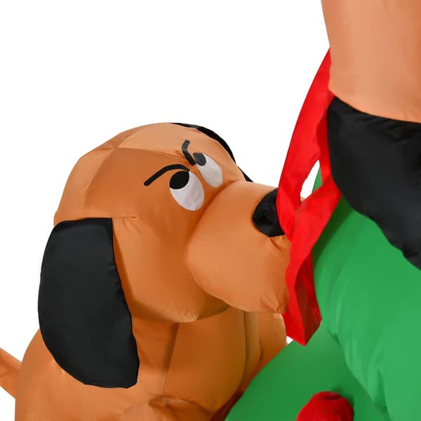 6ft Oppustelig Juletræ, Julemanden og Hund Oplyst