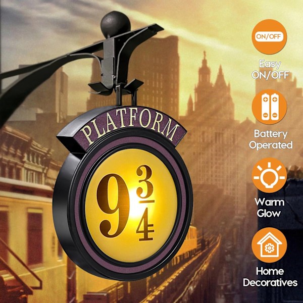Platform 9 3/4 Skilt Lys Battery Operated