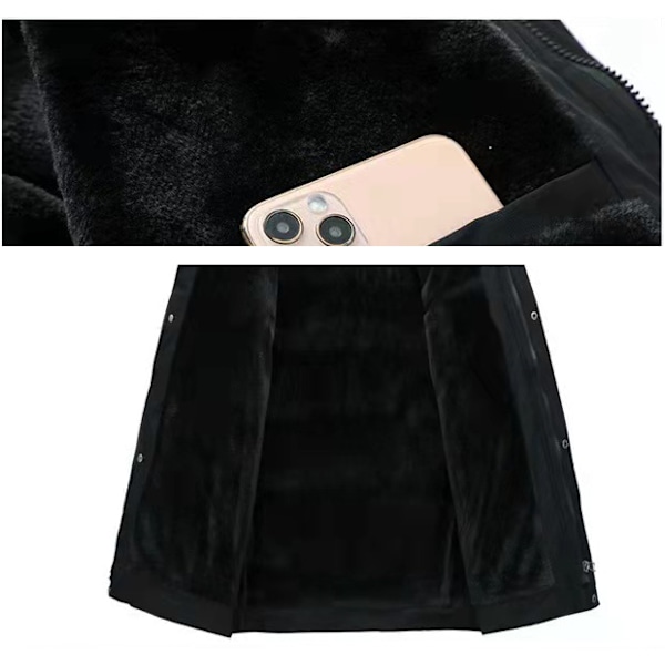 Vinterjakke for menn med hette - varm dunjakke Black M