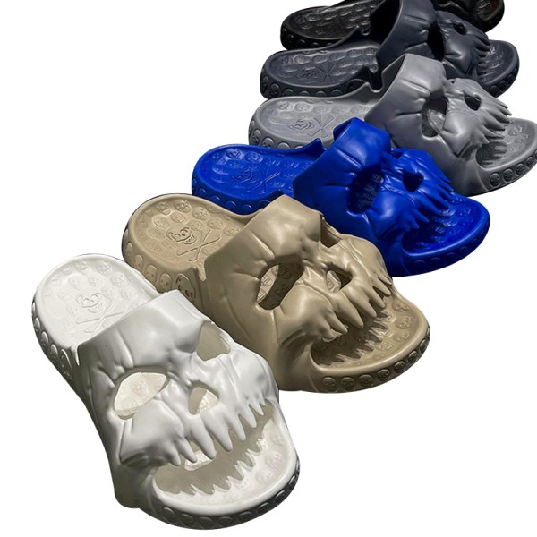 Skull Tofflor Sliders, Roliga Skull Tofflor white 40-41
