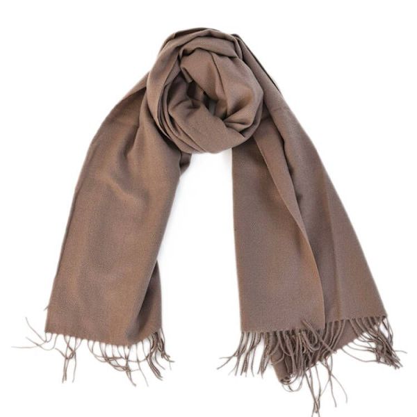 Faux Cashmere Scarf Damer Hundra Tofs Sjal Förtjockad Scarf mocha