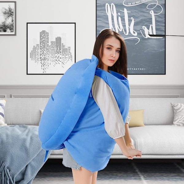 Bärbar sköldpadds skal kudde sköldpadda skal plyschdjur sköldpadda plysch kuddleksak Blue 60cm