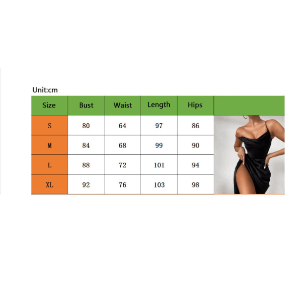 Kvindesatin Kjole uden Ryg Brown XL