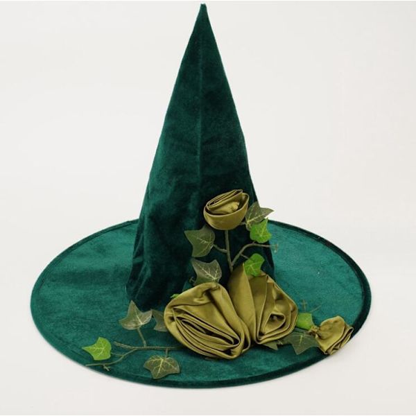 Halloween Grön Häxhatt Cosplay Magisk Hatt Green