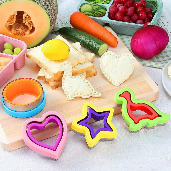 6 st Crustless Sandwich Cutter DIY Cookie Cutters Red 6 Pcs