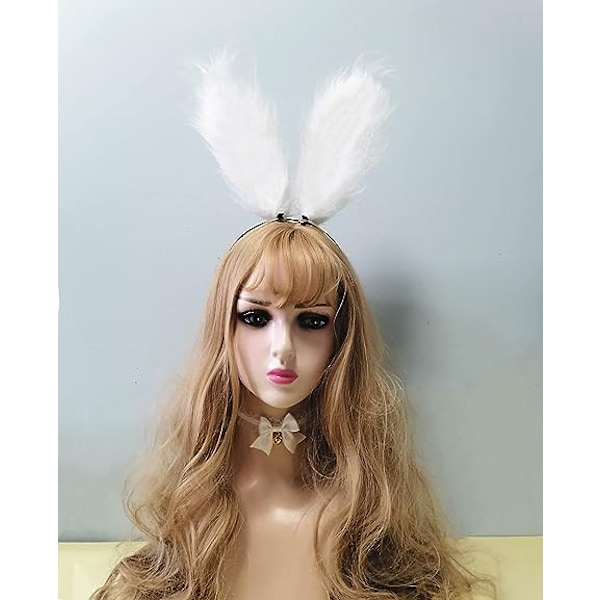 Cosplay Kanin Bunny Lange Ører Hårklemmer Hårbøjle White