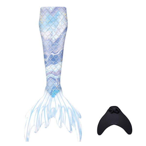 Baddräkt Mermaid Tails för simning blue white 5XL