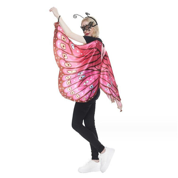 Halloween Butterfly Kostume med Blonder Øjenlap Red