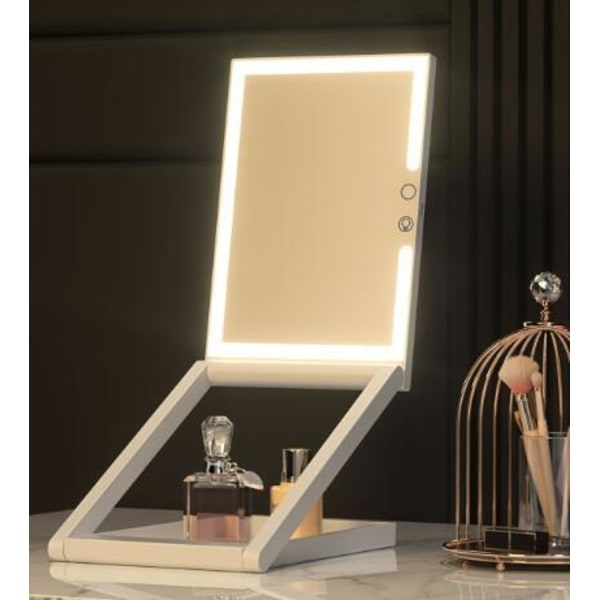 Lyftande och fällbara led sminkspegel påfyllningsspegel White