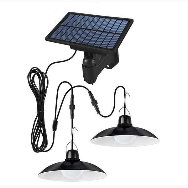 Dobbelt Hode Solhengende Lys, LED Solskurlys White Light