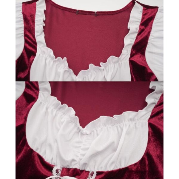 Damkläder Oktoberfest Snörning Rutiga Uniform Red M