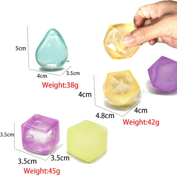 Mjuka Isbitar Stressbollar, 3-pack Sensoriska Mjuka Isleksaker Q3
