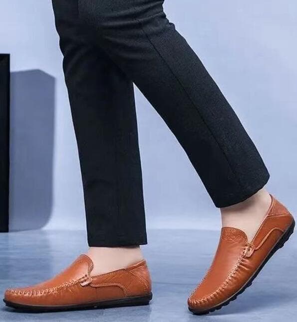 Hverdagslige Herresko i Lær - Slip-on Brown 41