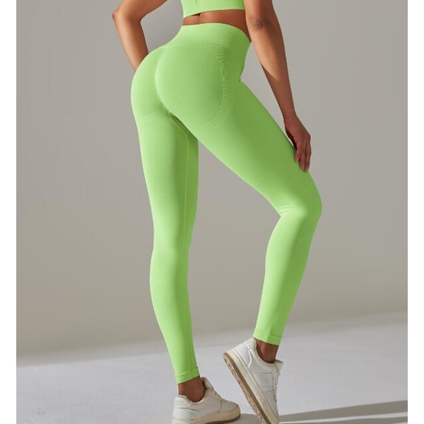 Solid Färgad Stretch Yoga Kläder Green L