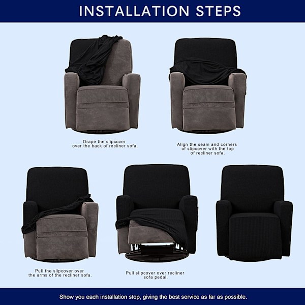 Stretch cover med sidofickor Navy