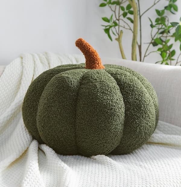 3D Pumpa Kudde Fylld med Bomull Heminredning Green 35CM