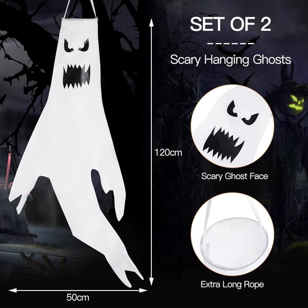 2-pack Halloween Spöke Hängande Vindstrutar För Utomhusdekorationer Style 4