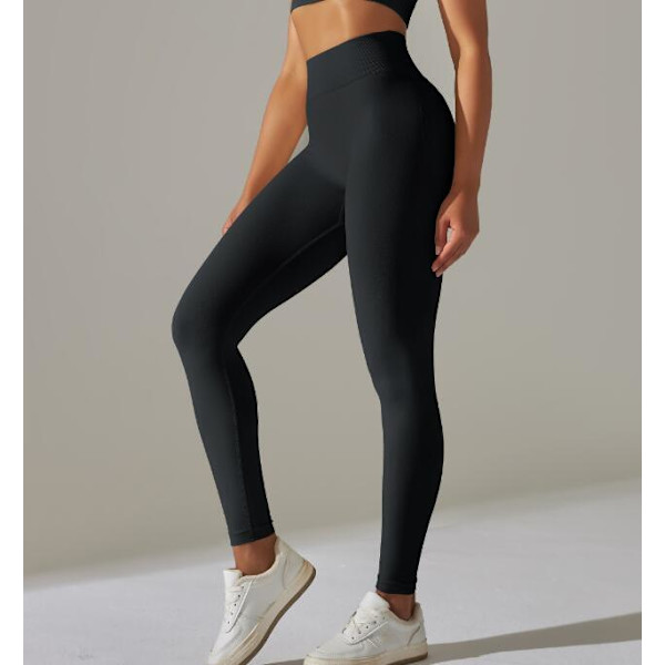 Solid Färgad Stretch Yoga Kläder Black S