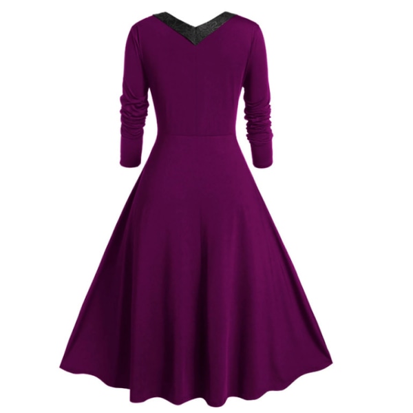 Kvinnor med långa ärmar Halloween gotisk vintage purple XL