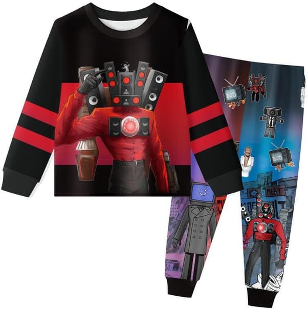 Pojkpyjamas Set Halloween Långärmad Pyjamas 4