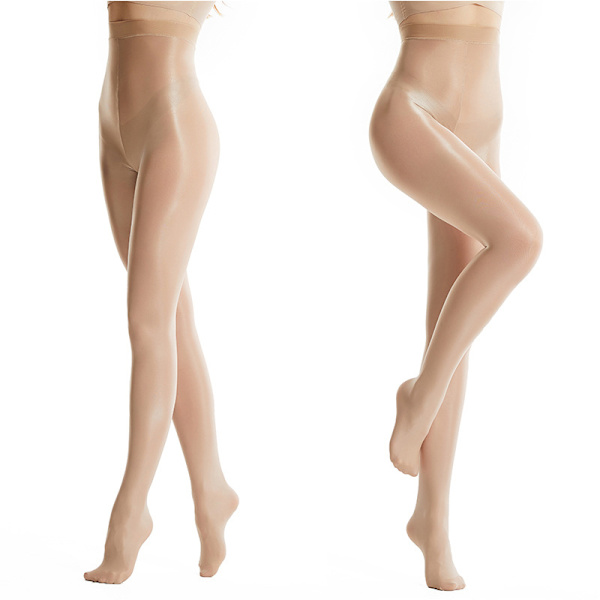 Dames Strømper Ultra Transparente Glimtende Riv-Resistente Trykfri Komfort Khaki M/L