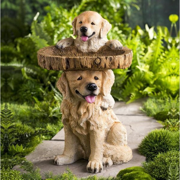 Bird Animal Feeder Resin Hem Trädgårdsdekorationer Dogs