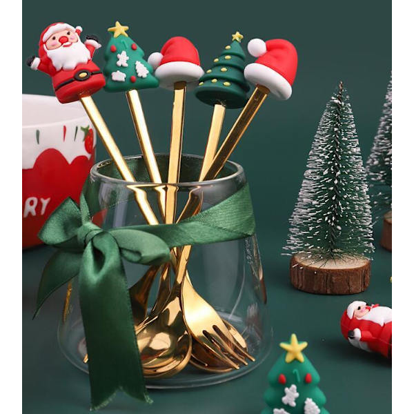 4-pack Jultema Julmotiv Sked och Gaffel Set Style 1