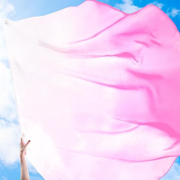 Berömda Dans- och Tillbedjansflaggor med Skalbar Stång White Pink 2PCS