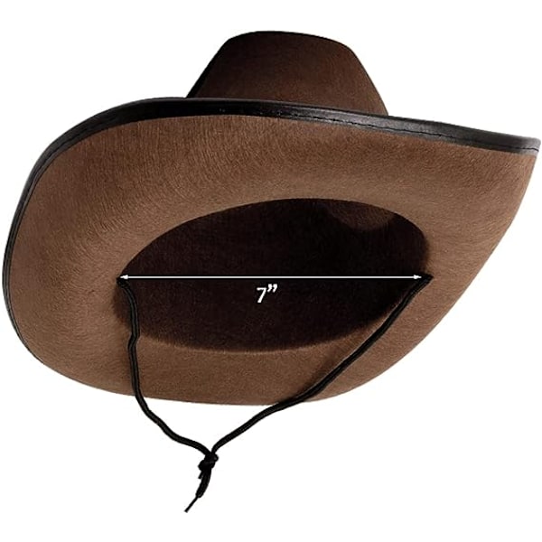 Cowboyhat til Mænd & Kvinder - Sort Filthat med Nitter Brown