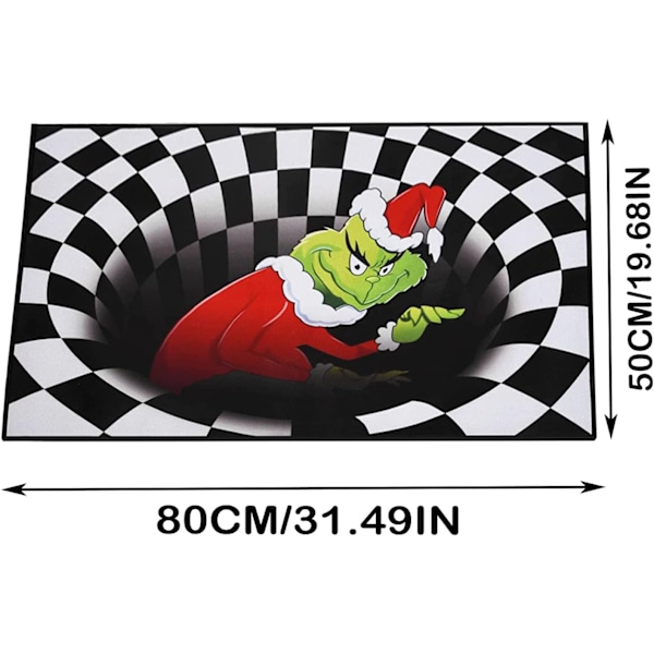 Illuusio-ovimatto, Jouluinen Hauska Liukumaton Ovimatto Black 50*80cm