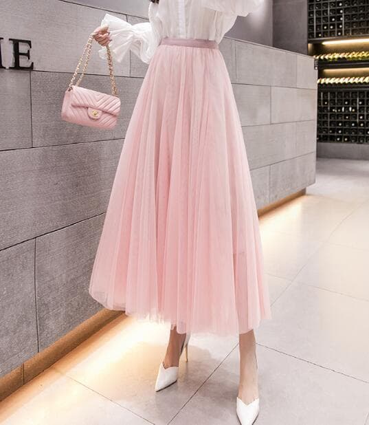 Midilengde Høytaljet Halv-Saree Pink