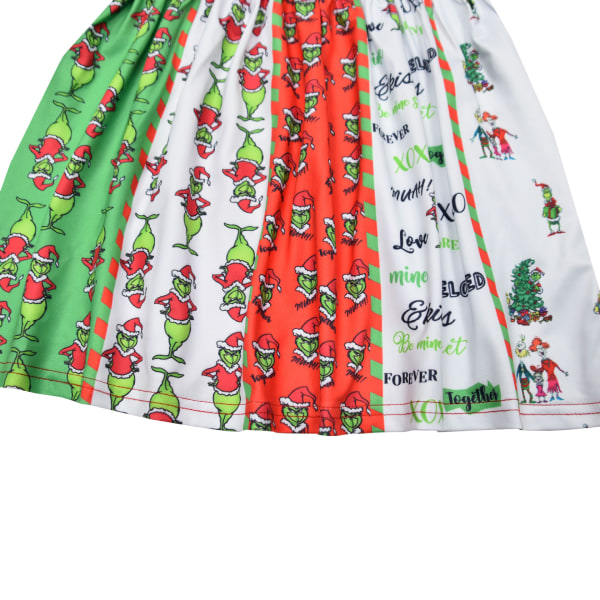 Barnens juldräkter, Tjuv Grönt Hår Monster Grinch Flickklänning 6T