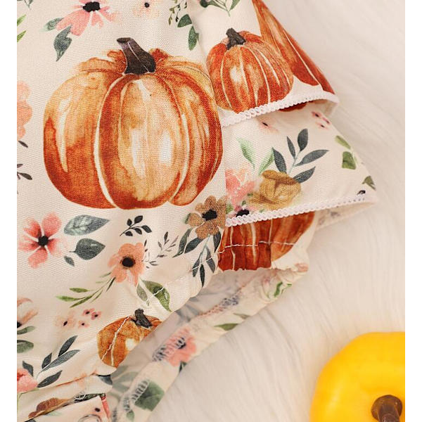 Babytytön Halloween-kurpitsakuvioinen body Beige 80CM