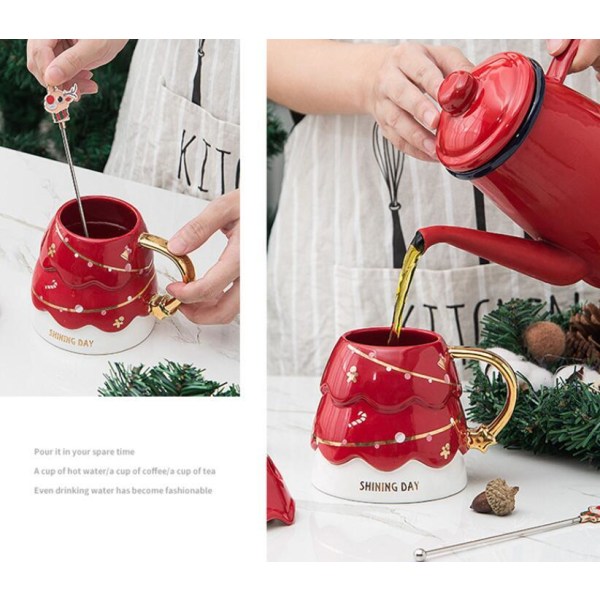 450ml Mugg i Julgransform Red