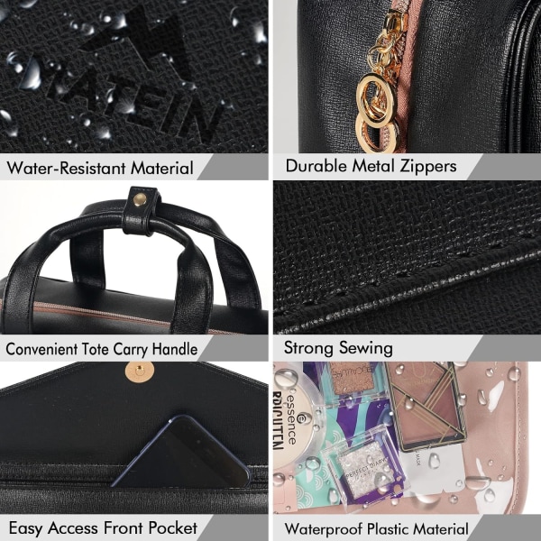 Vattentät toalettväska Resväska med hängkrok Black