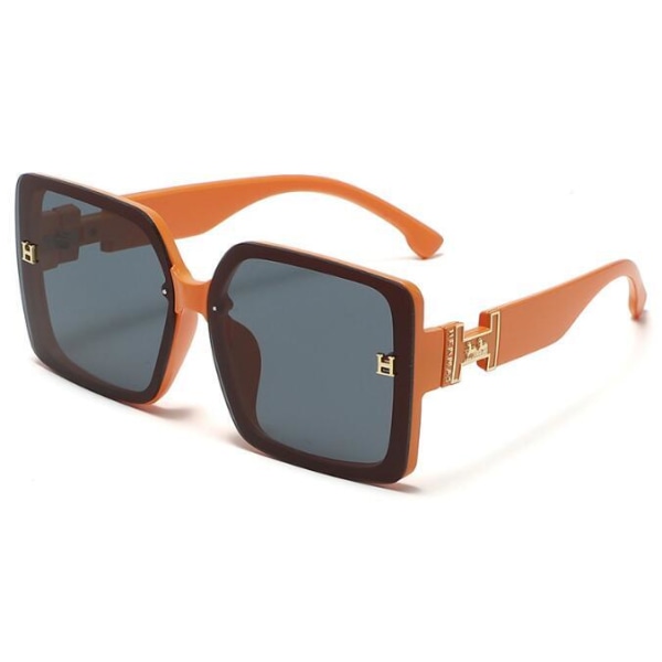 Kvinnors fyrkantiga solglasögon med UV-skydd orange