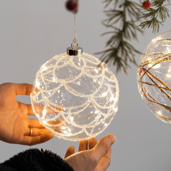 LED Glass Julekuler med Lys - Julepynt til Innendørs Style1