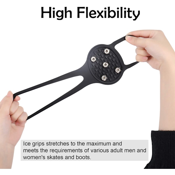 2 Par Non-Slip Gripper Pigger for Sko og Støvler for Gang på Snø og Is M