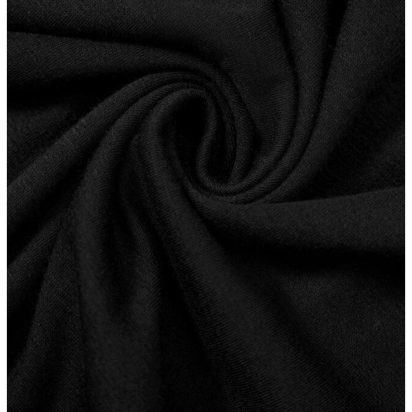 Damklänning casual koftaklänning med rund hals Black XL
