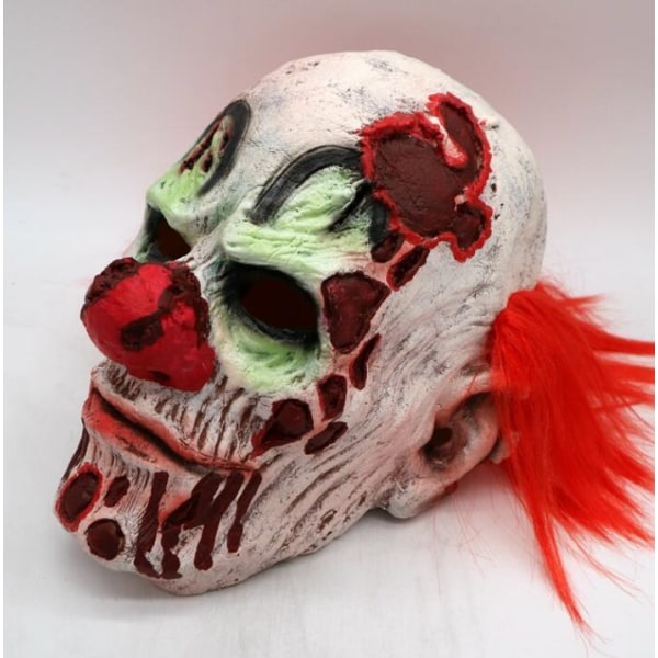 Halloween Skräck Ond Clown Mask Horror Ansikte Zombie Mask White