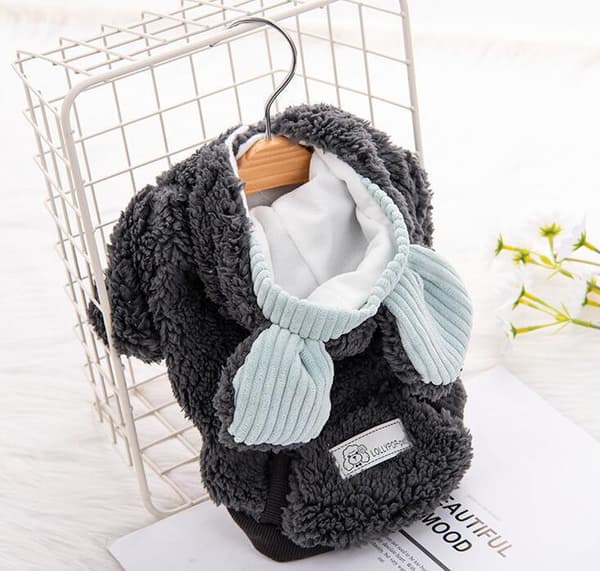 Katte Tøj Efterår og Vinter Hundetøj Sød Varmt Grey Blue M