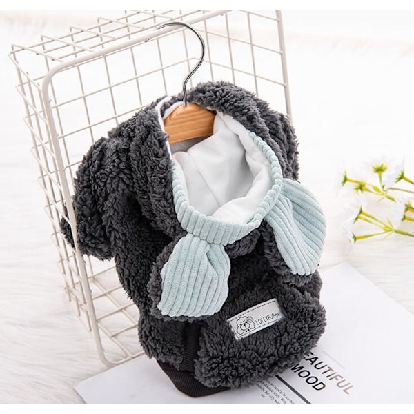 Kattkläder Höst och Vinter Hundkläder Söt Varma Grey Blue M