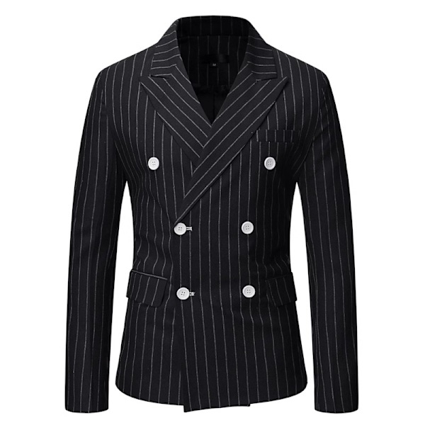 Herre Casual Blazer Jakke Ternet Black M