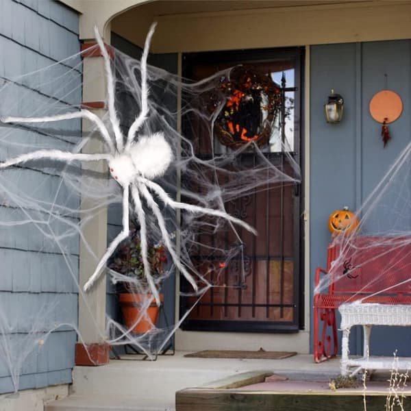 59” Halloween Hårig Spindel Utomhus Dekorationer White