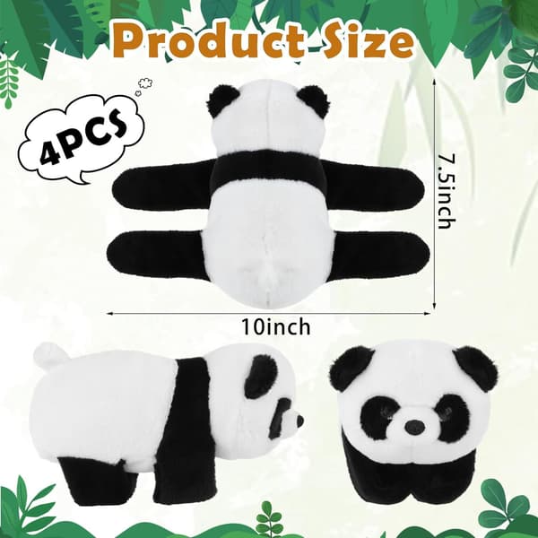 4 stk. Fyllte Panda Dyre-Slaps