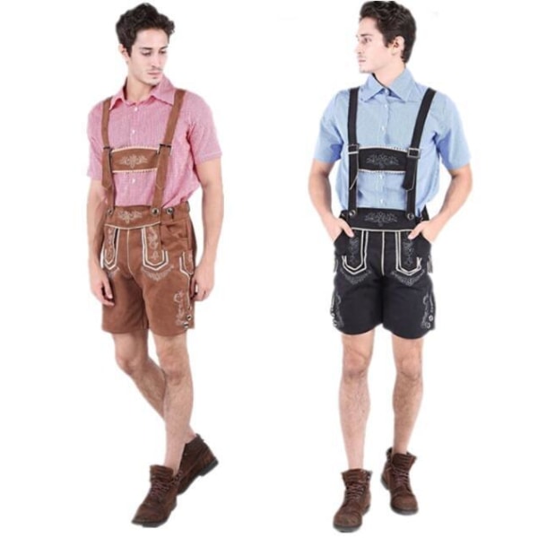 Munich Oktoberfest Bib Byx Set för män Red XL