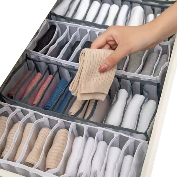 Underkläder Låda Organizer Vikbar garderob grey 11 cells
